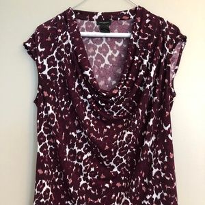 Cowl Neck Cap Sleeve Blouse